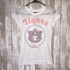 NCAA Auburn Reverse Logo White Tee Women’s Small